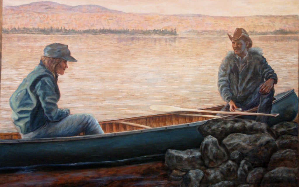 Acrylic on Birchbark    32"x48" 2012